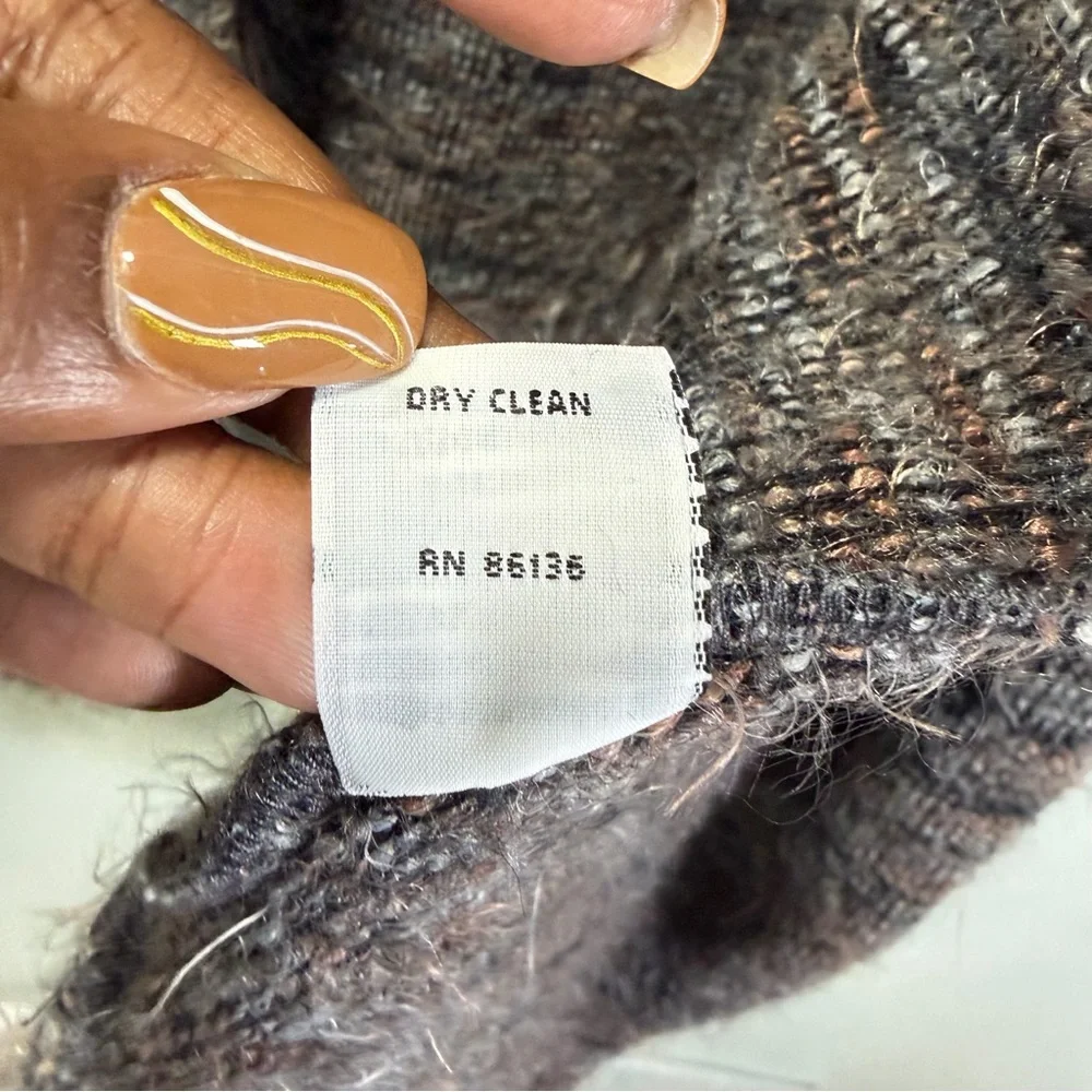 Bryn Walker Textured Knit‎ Vest in Gray and Peach Sz XL